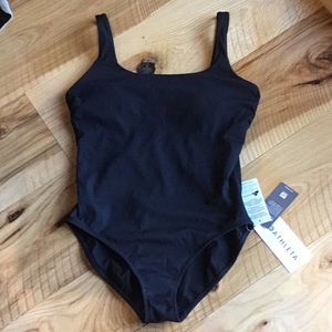 Athleta Black Scoop Back One Piece Swimsuit sz M